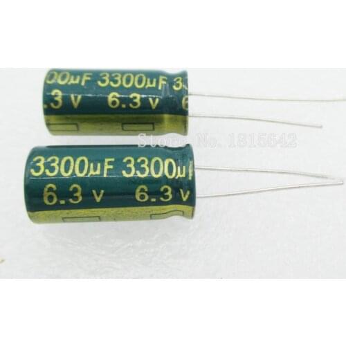 10PCS/LOT 3300uF 6.3V Aluminum electrolytic capacitor 10*20 Electrolytic Capacitor 6.3v 3300uf