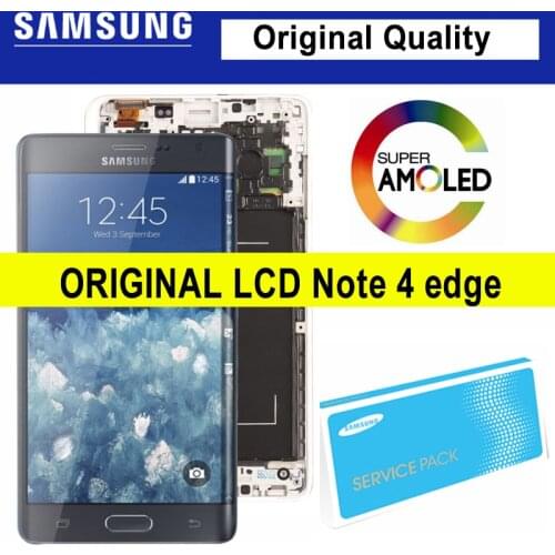 100% Original 5.6" AMOLED LCD with Frame for SAMSUNG Galaxy Note 4 edge N915 N9150 N915F Touch Screen Digitizer Assembly