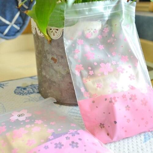 100Pcs Self-Adhesive Strip Ziplock Plastic Bags For Candy Packing Resealable Candy Cookie Packaging Bag Wedding Party Supplies