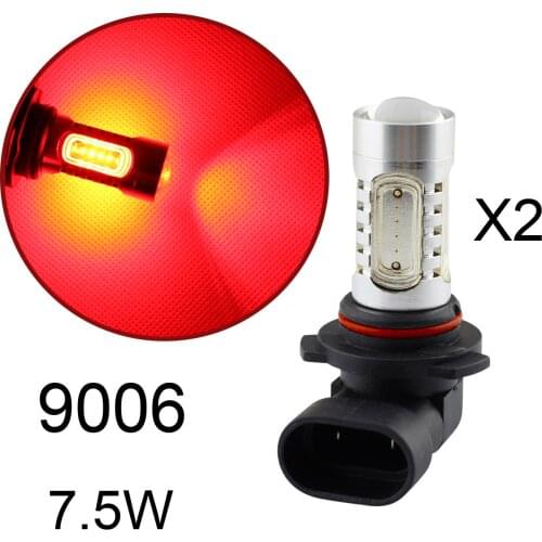 2pcs Auto LED Foglight Lamp Parts HB4 9006 9006HP 9006XS Fog Driving Light Bulbs DRL Running Red Color Style Accessories