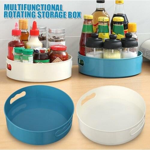 23cm*6.5cm Kitchen Corner Rotation Non-Skid Spice Rack Turntable Organizer for Kitchen Seasoning Parts