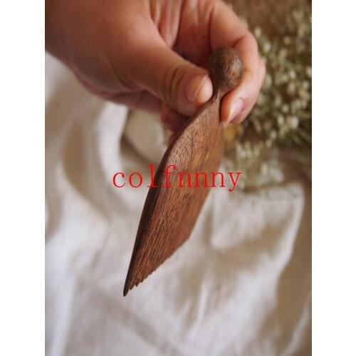 300pcs/lot Fast Shipping Customized Portable Wooden Beard Hair Comb New fishtail comb Size:9.5*9cm