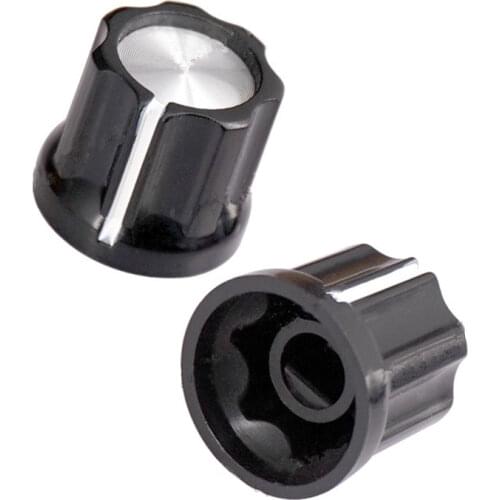 4Pcs Black With Silver Top D Shaft Bass Guitar Amp Knobs Buttons guitar accessories parts Musical instrument