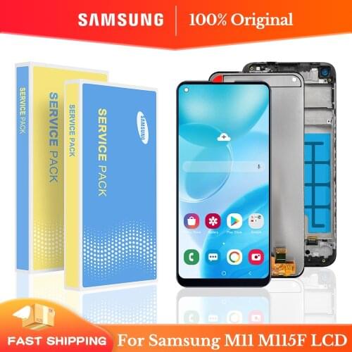 6.4'' Original LCD Display With Frame For SAMSUNG Galaxy M11 M115 2020 M115F M115F/DS M115M/DS Touch Screen Digitizer Assembly