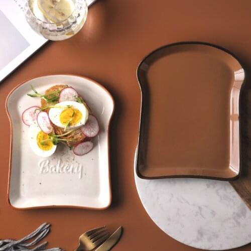 7.25 Inch Ceramic Toast Plate Underglaze Japanese Solid Color Flat Plate Pratos De Jantar Toast Platos Cerámica