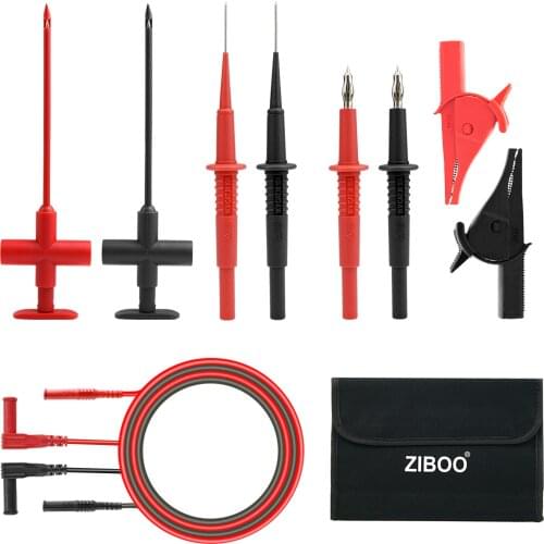ZIBOO KIT-13 Automotive Test Lead Kit Insulation Piercing Test Clip,Hook Banana Jack Spring Loaded Copper Kit,Lantern Tip Probe