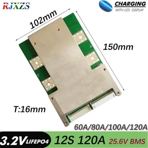 BMS 12S 80A/100A/120A Lifepo4 36VBMS large high current BMS PCM for 36V electric bike