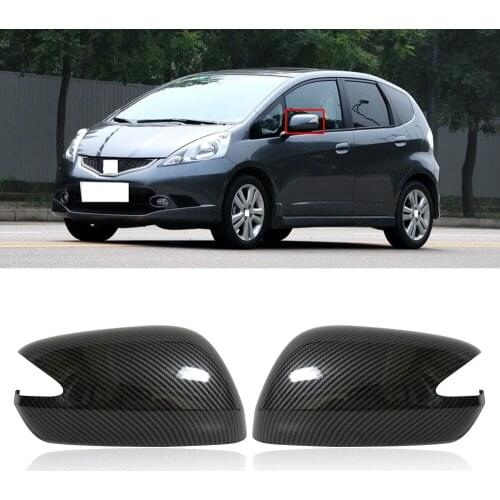 CAPQX For HONDA FIT 2008-2013 Genuine Carbon Fiber Car Rearview Mirror Trim Cover Side Rear View Decoration Shell