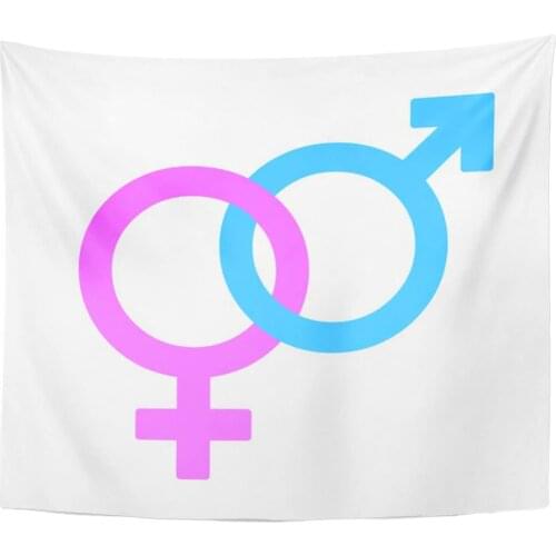 Baby Blue Male and Pink Female Gender Sex Symbol Tapestry Home Decor Wall Hanging for Living Room Bedroom Dorm 50x60 inches