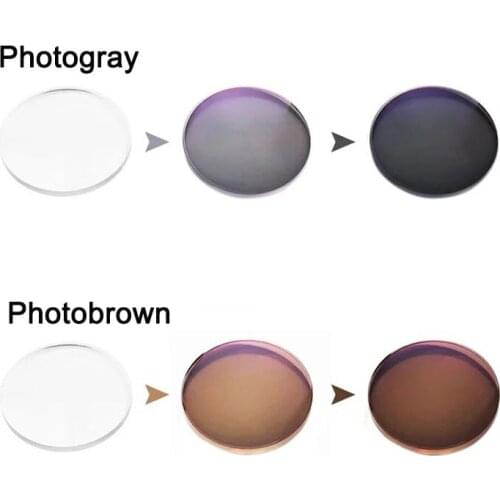 1.56 /1.61 Anti blue ray Transition Photochromic Glasses Optical Lenses Myopia Presbyopia Sunglasses Gray Brown Chameleon