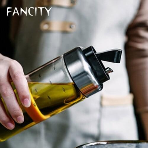 FANCITY Leak-proof glass oil can automatically open and close oil bottle household oil bottle soy sauce bottle pour oil
