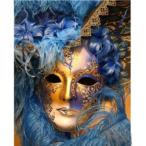 Golden Mask Female Figure DIY Painting By Numbers Wall Art Picture Acrylic Painting For Home Decoration Drop Shipping 60x75cm