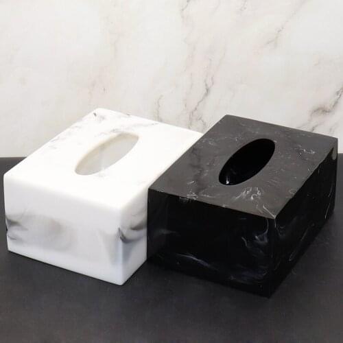 Living Room Tissue Paper Box Marble Pattern Creative Napkin Box for Kitchen Toilet Paper Holder Seat Tissue Case