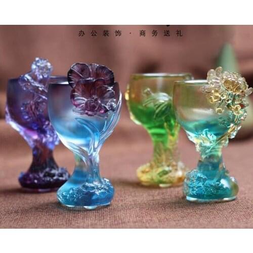 3.4" Meilan bamboo and chrysanthemum glass crafts creative ornaments