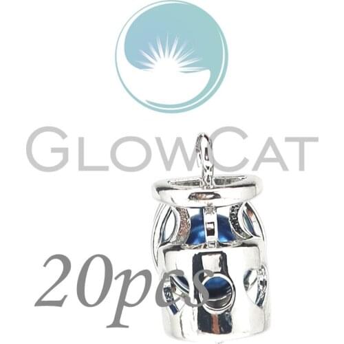 Copper Wishing Bottle Design Stone Beads Cage Locket Pendant Essential Oil Diffuser Pearl Cage 20x KK1078