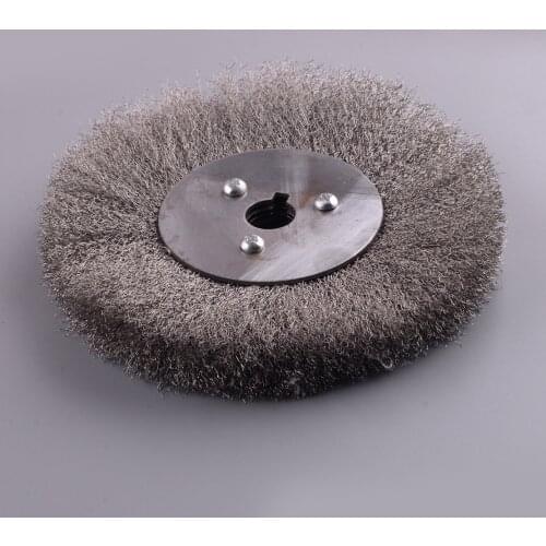 Crimped Stainless Steel Wire Reel Wheels Polishing Brush For Rust Cleaning Grinder For Light Deburring Edge Mixing Silver