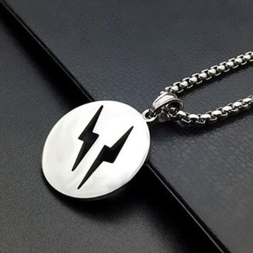 Lightning necklace men pendant stainless steel necklace link chain Jewelry on the neck simple necklace gifts for man accessories
