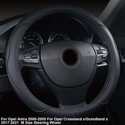 Car Steering Wheel Cover For Opel Astra 2000 - 2005 Crossland x / Grandland x 2017 2018 2019 2020 2021 M Size Steering Wheel