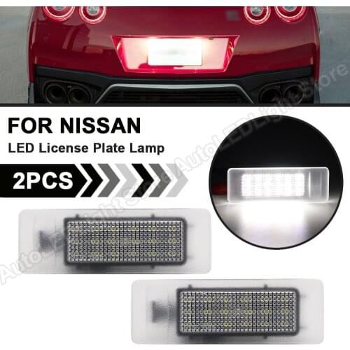 2Pcs LED License Number Plate Light Lamps For Nissan Leaf Maxima Rogue Sport GTR Dacia Duster Renault Megane 4 Kadjar Tailsman
