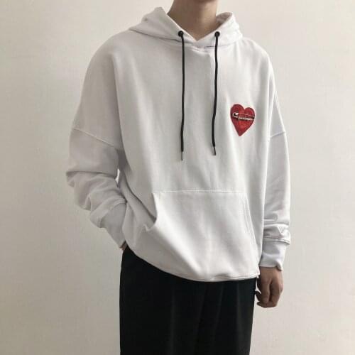 Palm Angels Red Double Heart Knitted Embroidered Pin Hoodie PA Loose Hoodies Sweatshirts 1267852