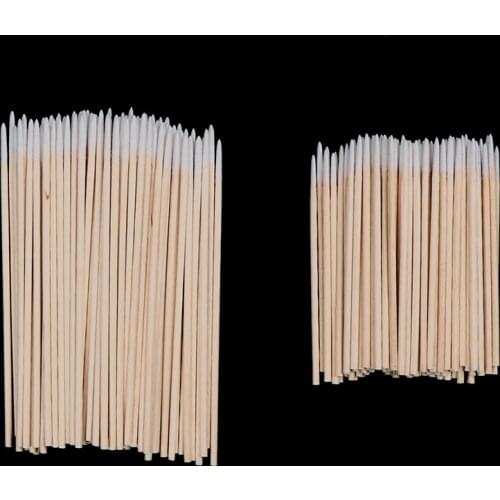 100Pcs 7.5/10cm Wood Handle Small Head Cotton Swab Eyebrow Tattoo Beauty Makeup Color Nail Seam Dedicated Dirty Picking