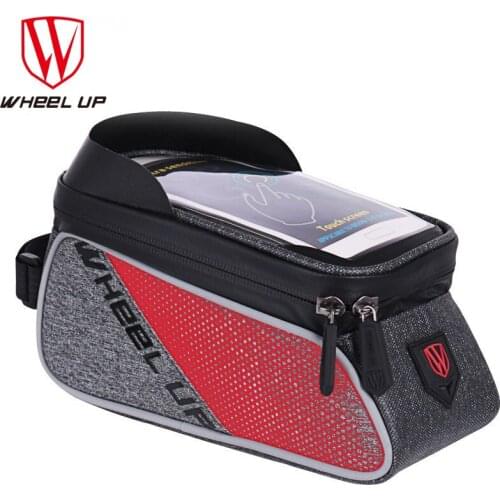WHEEL UP Waterproof Bicycle Bag Frame Bag MTB Cycling Phone Holder Bag Frame Front Tube Bicycle Bags Tools Storage Accessories