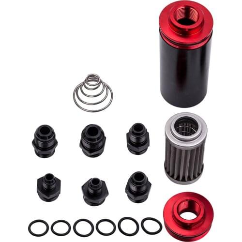 AN6 AN8 AN10 High FLOW 100 Micron Cleanable Racing Inline Fuel Steel Filter