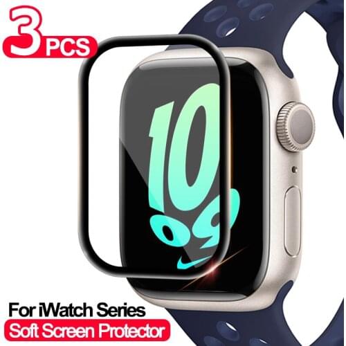 Screen Protector cover for Apple Watch 3 2 38MM 42MM Soft Full Curved PET Film for iWatch 4 5 6 SE 40MM 44MM Not Tempered Glass