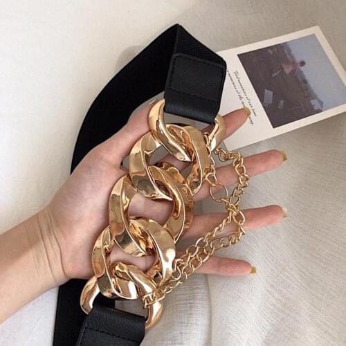 Womens belt Elastic Waist Dress Waistband Metal Buckle Coat belts for women Accessories