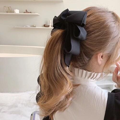1pcs /set Korea Ribbon Bow Banana Clip Vertical Card Ponytail Clip Vertical Clip Spring Sweet Hair Accessories 2021 Wholesale