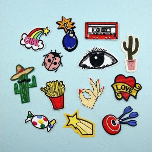 1PC Fabric Embroidered Cartoon Patches For Clothes Stickers Bag Sew Iron On Applique DIY Apparel Sewing Clothing Accessories BU1