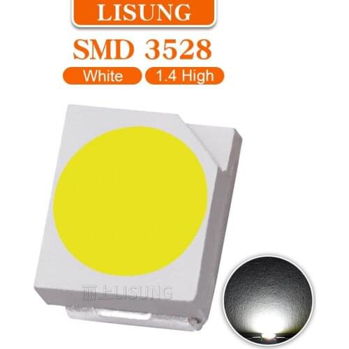 100pcs/Bag 3V 3528 Led SMD SMT 1210 6500K White Light Emitting diode LED Chip Set Diy Ket 3.5*2.8*1.4mm