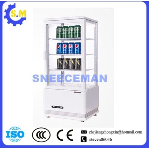 4 sides transparent glass refrigerator Small vertical beverage cabinet Cake display cabinet Preservation drink fridge