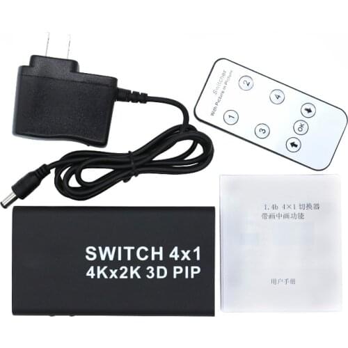 4K HDMI-compatible Switch 1.4b 4 in 1 out Switcher With Picture-in-Picture (PIP) Function HD 4k*2K 3D PIP Switcher Converter