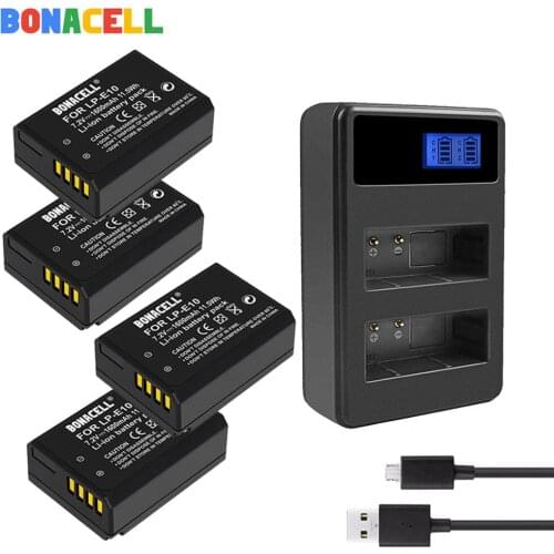 LP-E10 LP E10 Digital Camera Battery + Dual LCD Charger for Canon Rebel T3 T5 T6 Kiss X50 Kiss X70 EOS 1100D EOS 1200D EOS 1300D