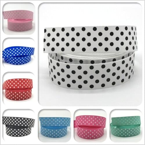 5Yards/Lot 5/8" 20mm Ribbon Grosgrain Printing Polka Dots Hair Bow Wedding Christmas Decoration Polyester Ribbon DIY Sewing