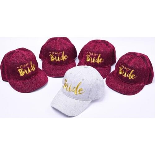 Gold Thread Embroide Squad BRIDE Hat Snapback Caps Hip Hop Branded Baseball Wedding Party Letter Adjustable Woman Hats