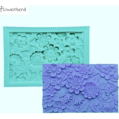 Large Plum Blossom Daisy Fondant Silicone Mold Cake Rim Decoration Mold Epoxy Chocolate Mold Baking Tool Polymer Clay Molds