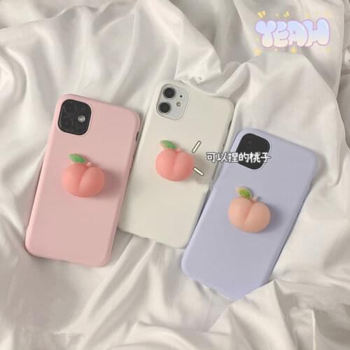 3D Peach Stress Reliever Soft Phone Case For Samsung A50 A52 A51 A71 A70 A30S A20E A10 A31 A32 A41 A42 A02S A21S A12 TPU Cover