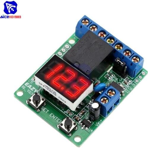 Diymore DC 12V LED Display Relay Module Switch Control Relay Board Voltage Detection Charging Discharge Monitor Tester