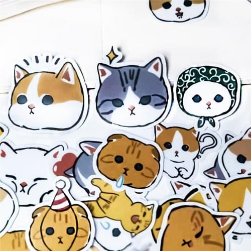 40pcs Cute cat Stickers for Car Styling waterproof Bike Motorcycle Phone book Travel Luggage toy Funny Sticker Bomb Decals
