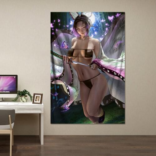 Demon Slayer Anime Canvas Poster Decorative Painting Kamado Nezuko Painting Kochou Shinobu Wall Art Sexy Printing Art Photo