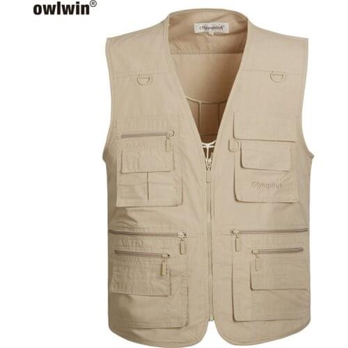 2019 Fishing Jacket Fishing Vest Cotton Vest Camping Vest Pocket Loose XL Outdoor Fishing Photojournalist Casual Summer