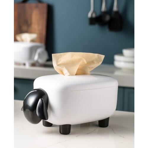 Creative Lamb Shape Removable Tissue Box Nordic Style ABS Cute Sheep Home Table Storage Box Bathroom/Dining Table Organizer