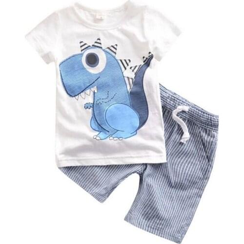 Baby Boy Summer Clothing Set Childrens T-shirt + Pants 2 Piece Set Toddler Childrens Sports Wear Childrens Cute Home Wear