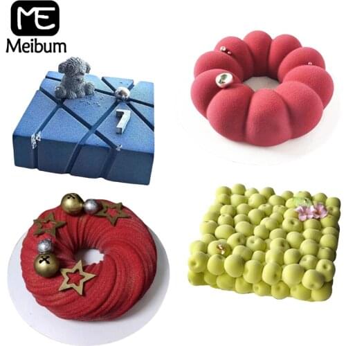 Meibum Silicone Cake Mold Non-Stick Food Grade Mousse Baking Mould Multiple Types Party Pastry Decorating Tools Kitchen Bakeware