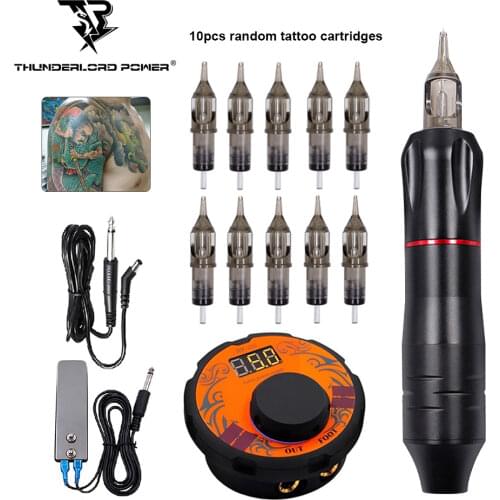 Complete Tattoo Kit Professional Tattoo Machine Kit Best Rotary Tattoo Pen Power Cartridge Tattoo Gun for Beginners