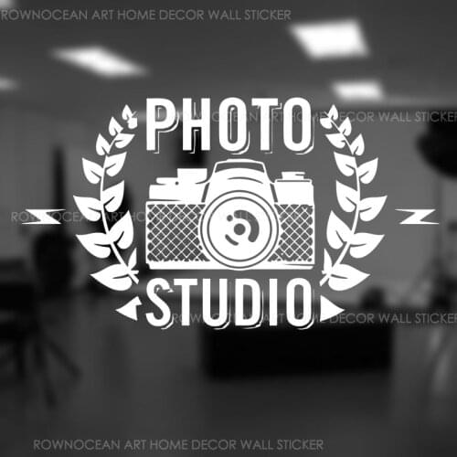 Photo Studio Camera Window Decals Photographer Sign Logo Art Design Wall Sticker Door Decoration Removable Office Mural 2090