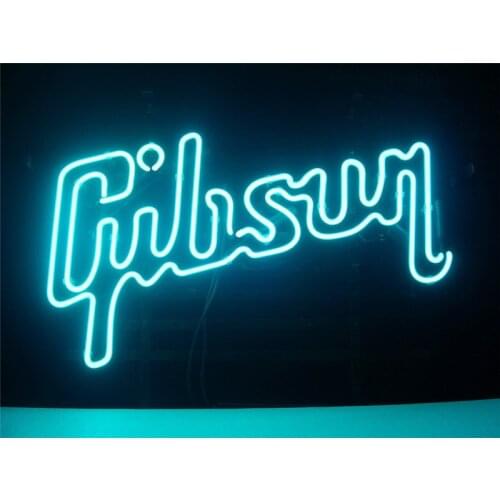 NEON SIGN For GIBSON GUITAR MUSIC Signboard REAL GLASS BEER BAR PUB display Shop christmas Light Signs 17*14"