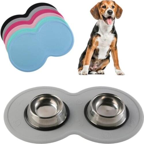 Puppy Cat Feeding Mat Anti-Slip Silicone Mat For Dogs Bowl Drinking Fountain Insulation Cloud Shape Pet Dog Food Mats Pads
